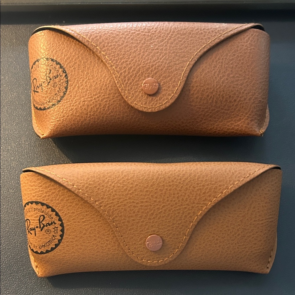 2 Rayban glasses case brown